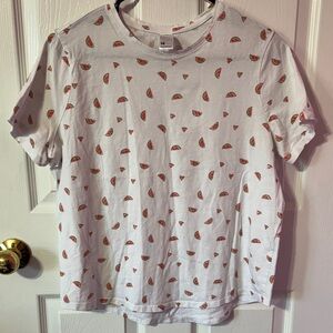 White Watermelon Print Women's Tee